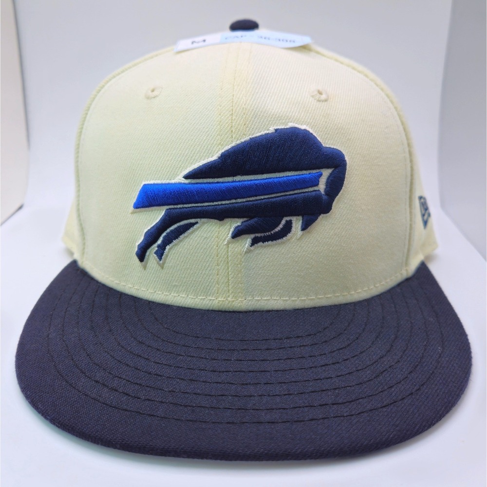 New Era 9FIFTY Buffalo Bills NFL Snapback Hat Cream Navy Blue Flat Brim Cap